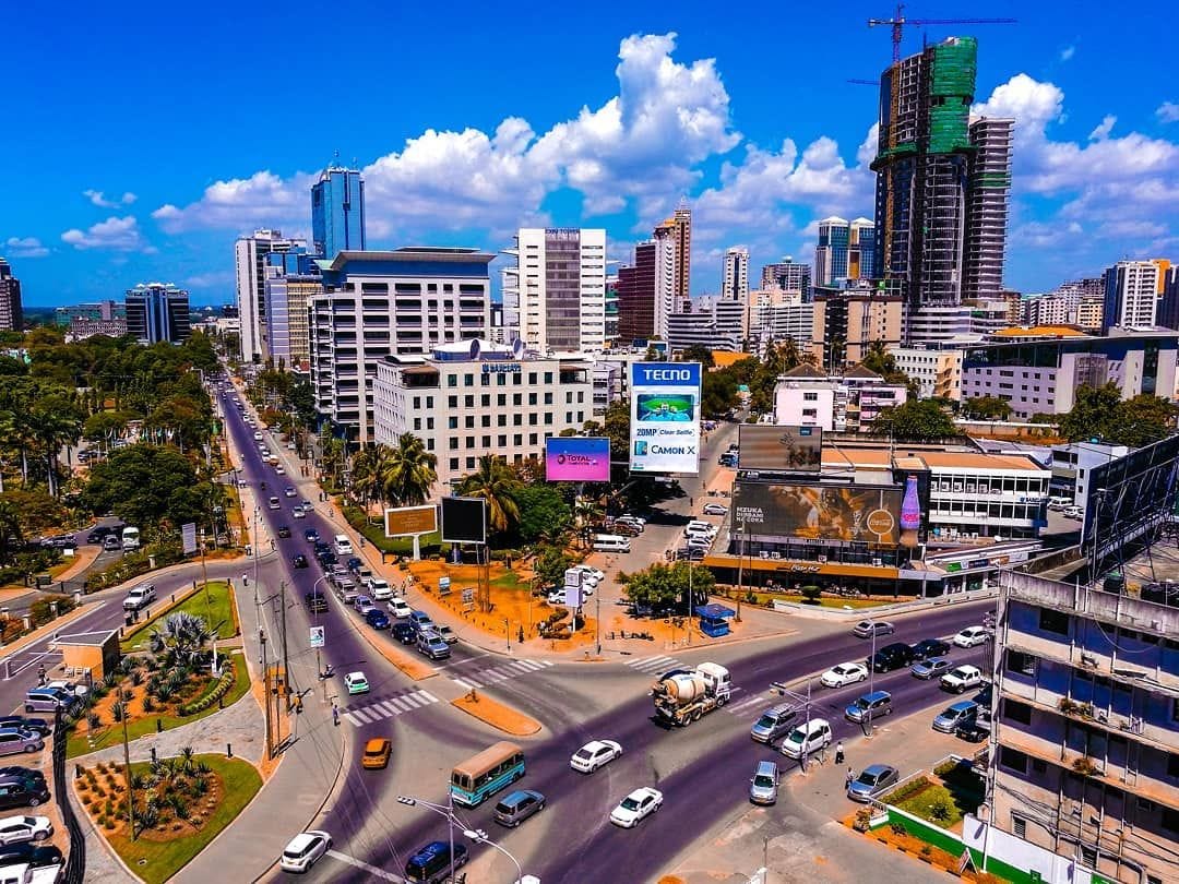 Aerial view of a Dar es Salaam retail district
